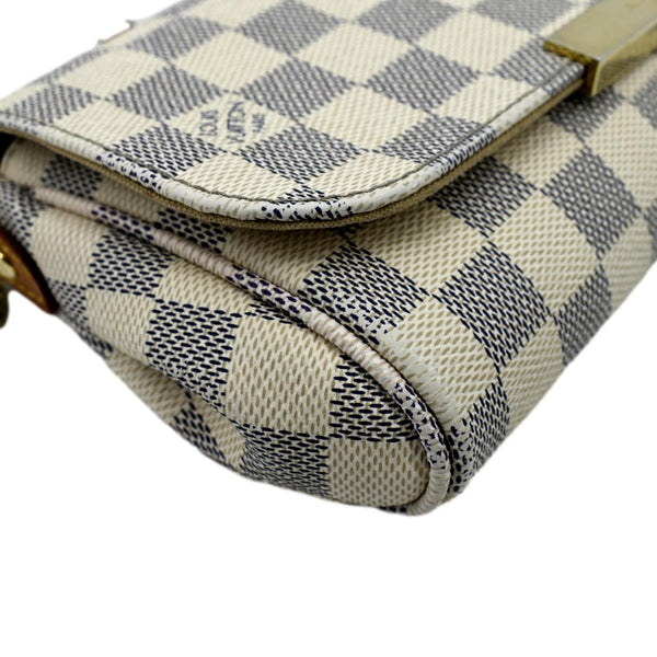 LOUIS VUITTON Favorite MM Damier Azur Crossbody Bag White