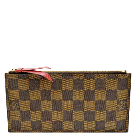 LOUIS VUITTON Felicie Zippered Damier Ebene Insert Pouch Brown
