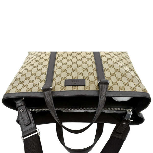 GUCCI GG Supreme Canvas Shopping Tote Bag Beige 449169