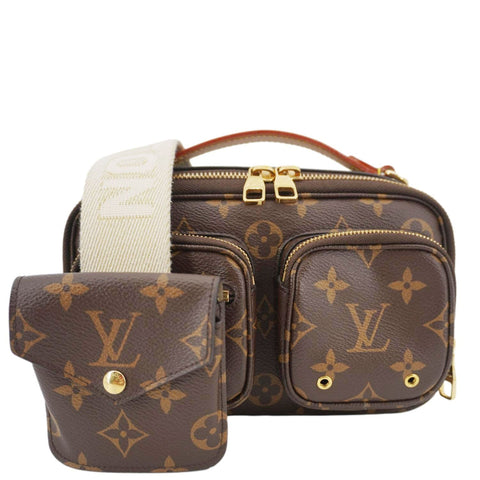 LOUIS VUITTON Utility Monogram Canvas Crossbody Bag Brown