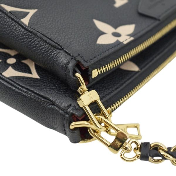 LOUIS VUITTON Multi Pochette Accessoires Bicolor Monogram Empreinte Crossbody Bag Black