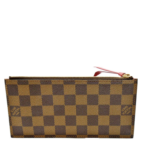 LOUIS VUITTON Felicie Zippered Damier Ebene Insert Pouch Brown