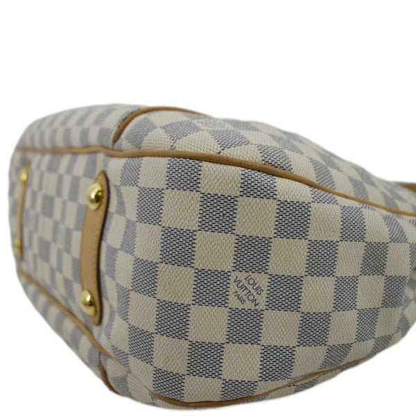 LOUIS VUITTON Galliera PM Damier Azur Shoulder Hobo Bag White