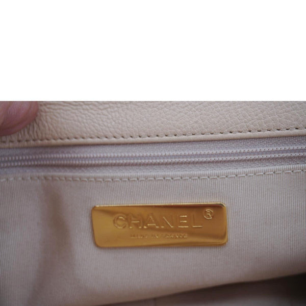 CHANEL 19 Flap Medium Calfskin Crochet Shoulder Bag Beige