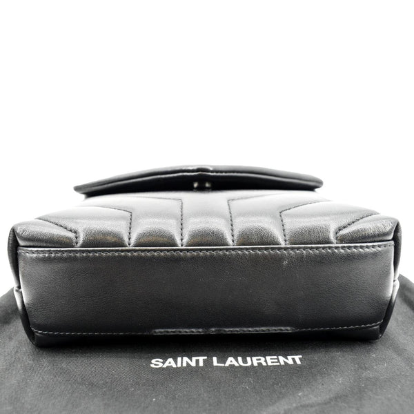 Yves Saint Laurent Toy Matelasse Leather Crossbody Bag in Black Color - Bottom