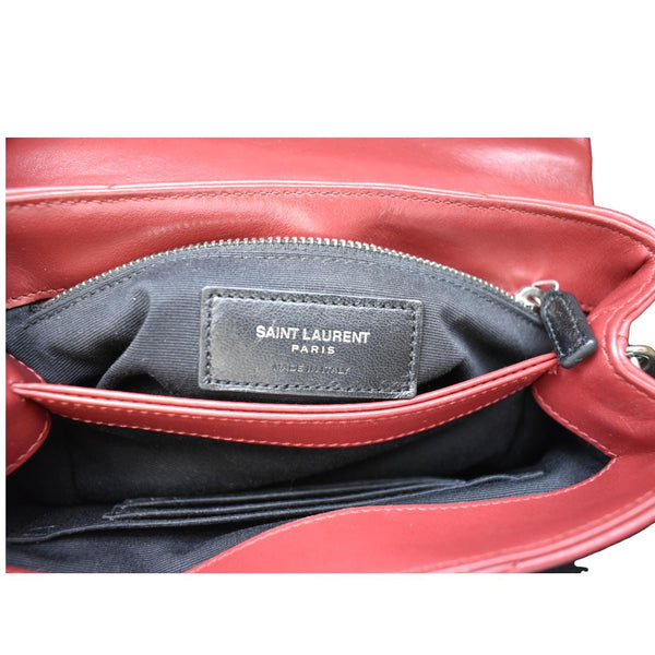 YVES SAINT LAURENT Loulou Toy Matelasse Leather Crossbody Bag Red