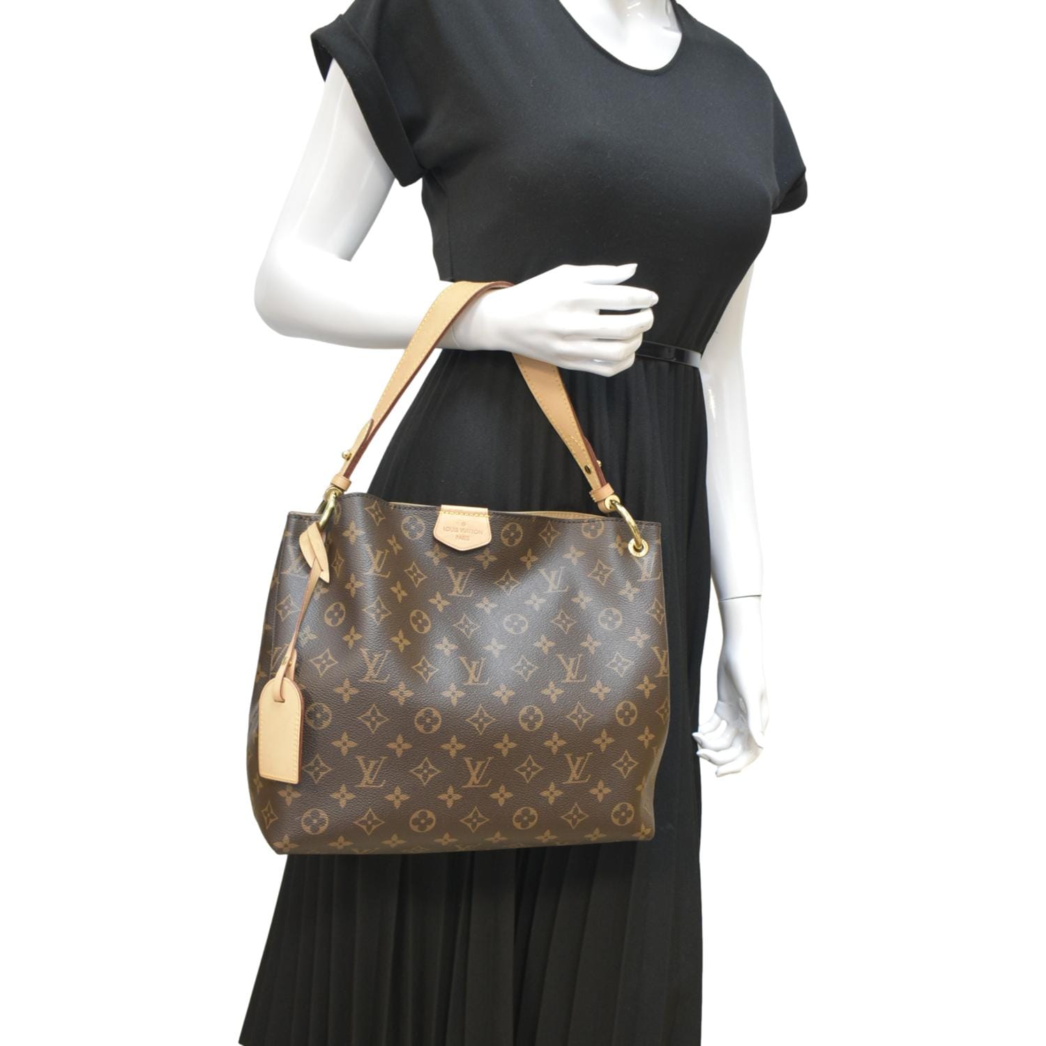 Graceiful LOUIS VUITTON Graceful PM Monogram Canvas Hobo Bag Brown