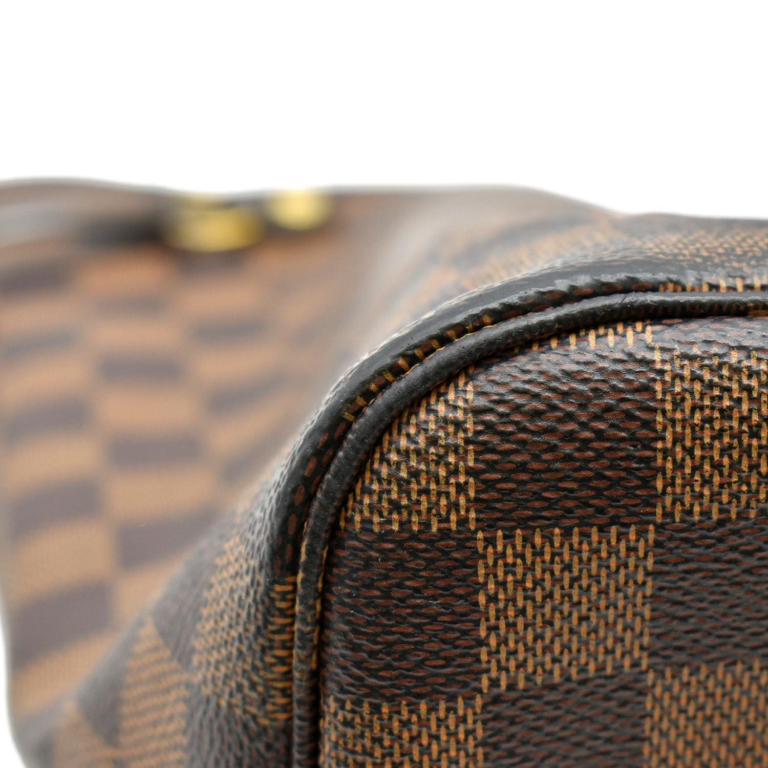 Louis Vuitton Brown Damier Ebene Coated Canvas Neverfull MM Gold