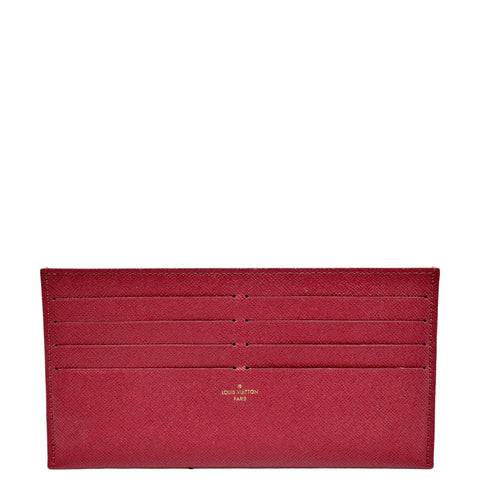 LOUIS VUITTON Insert Pouch Leather Card Holder Red
