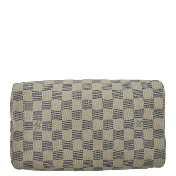 LOUIS VUITTON Speedy 25 Bandouliere Damier Azur Satchel Bag White