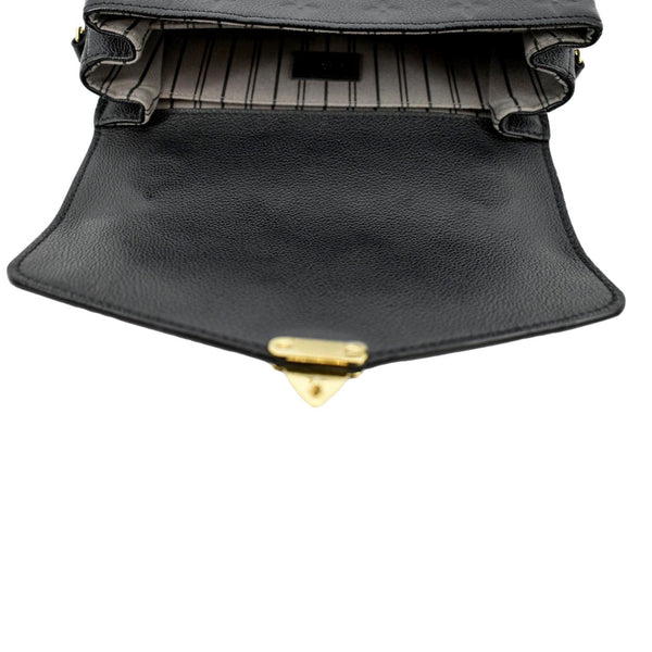 LOUIS VUITTON Metis Pochette Empreinte Leather Crossbody Bag Black