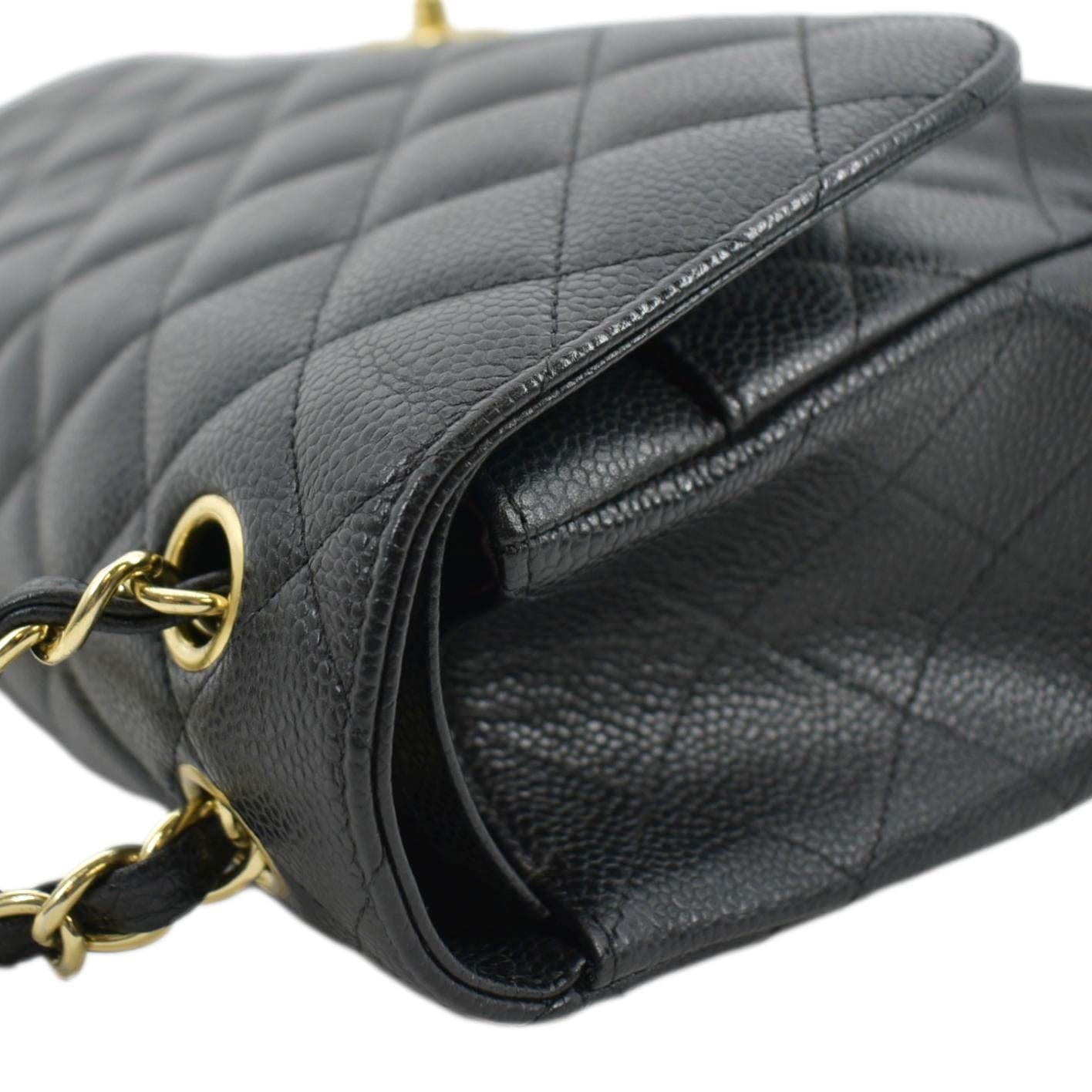 chanel black bag vintage leather