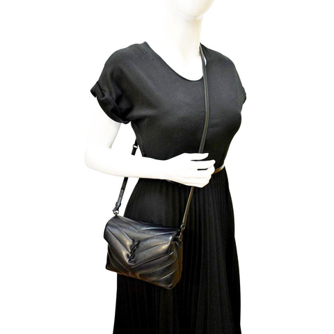 Yves Saint Laurent Toy Matelasse Leather Crossbody Bag in Black Color