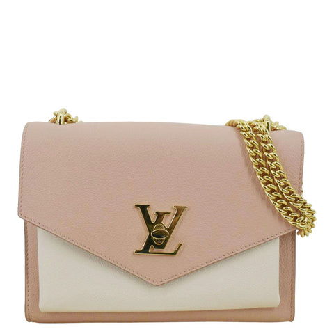 LOUIS VUITTON Mylockme Chain Calf Leather Chain Shoulder Bag Rose Trianon Pink