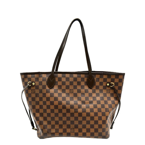 LOUIS VUITTON Neverfull MM Damier Ebene Tote Bag Brown
