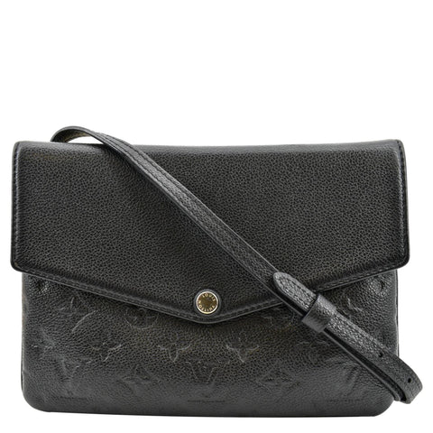 LOUIS VUITTON Twice Pochette Monogram Empreinte Crossbody Bag Black
