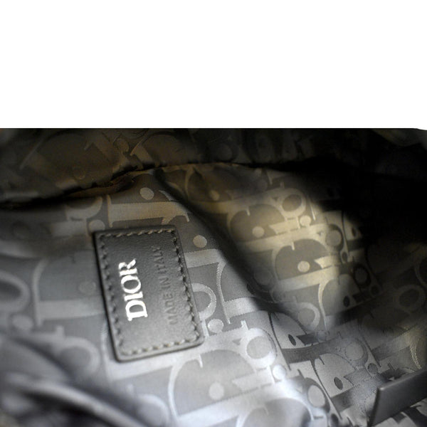 CHRISTIAN DIOR Scarab Calfskin Leather Crossbody Bag Grey