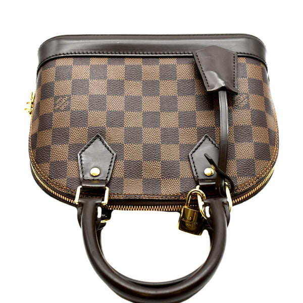 LOUIS VUITTON Alma BB Damier Ebene Satchel Crossbody Bag Brown
