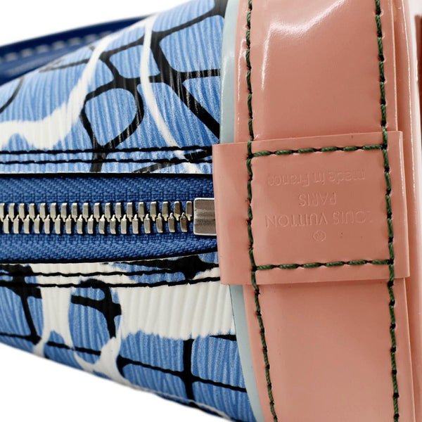 Louis Vuitton Alma BB Aqua Epi Leather Crossbody Bag - Left Side