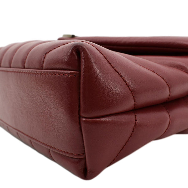 YVES SAINT LAURENT Loulou Toy Matelasse Leather Crossbody Bag Red