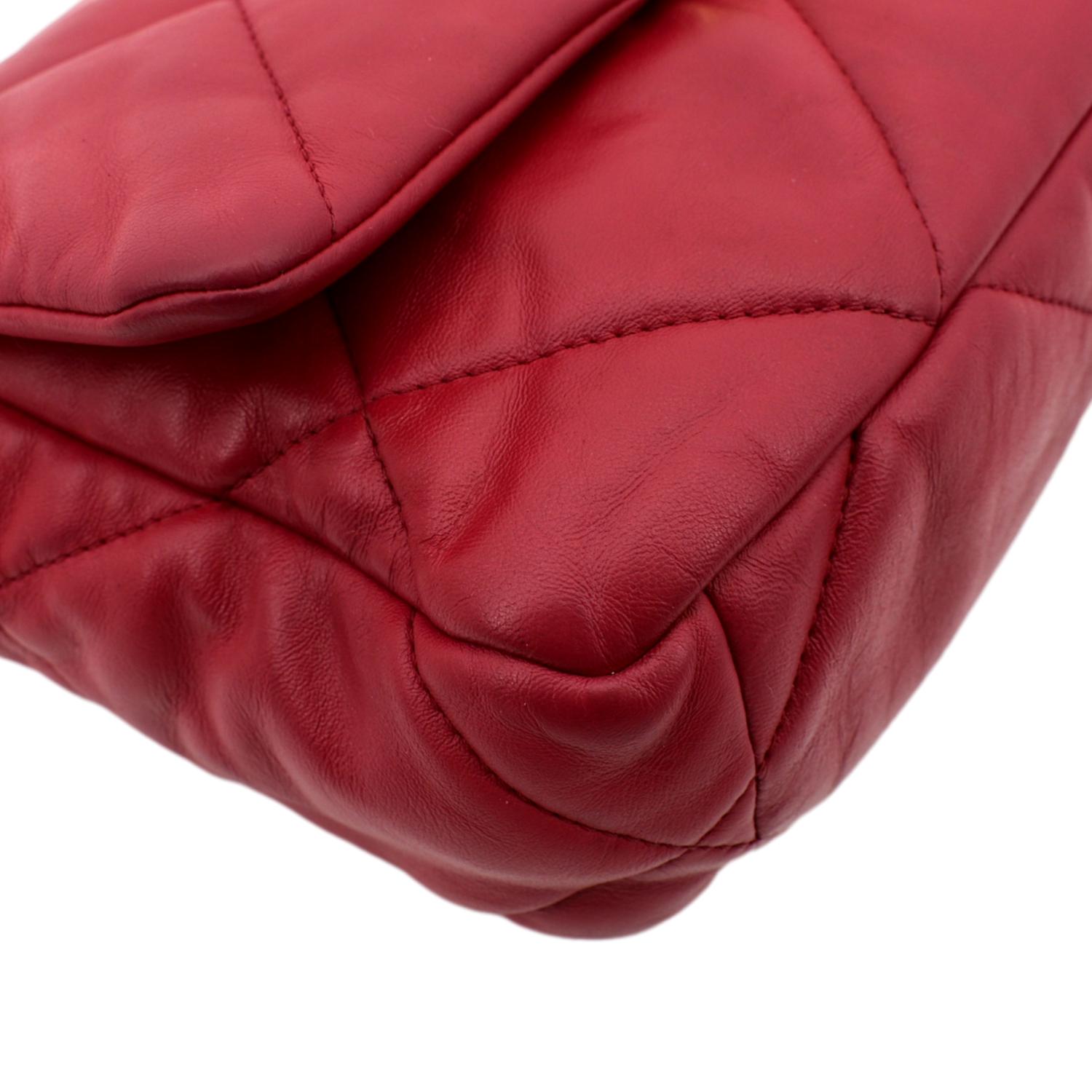 CHANEL Lambskin Quilted Medium Chanel 19 Flap Red 1264248