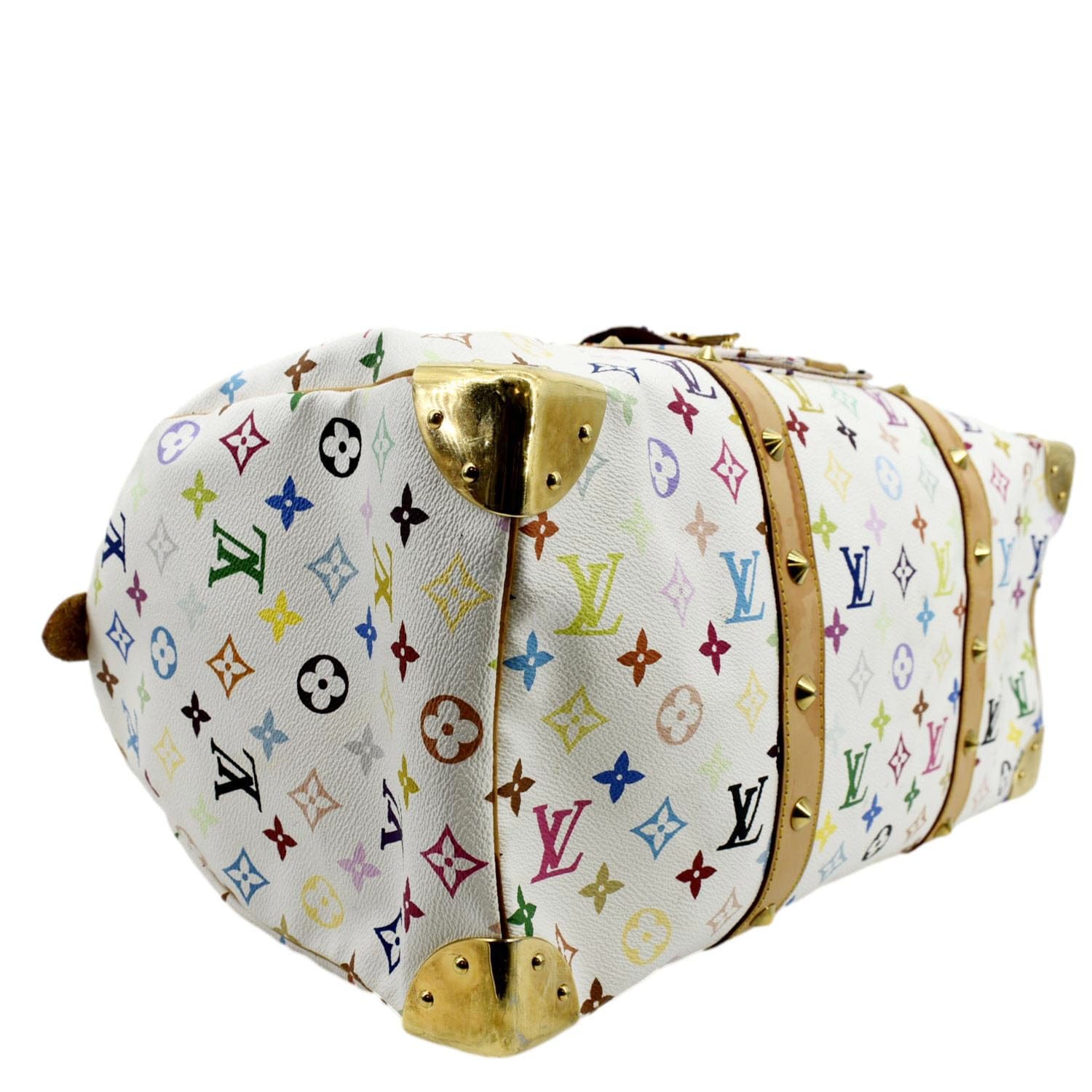 Louis Vuitton, Bags, Louis Vuitton Keepall 45 Hand Bag Blanc Monogram Multi  Color