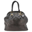 PRADA Frame Woven Madra Leather Tote Bag Black