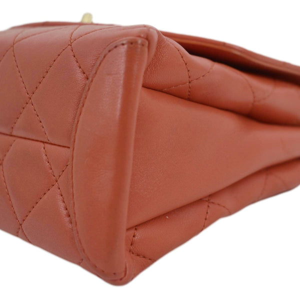 CHANEL Trendy Spirit 28 Top Handle Quilted Leather Shoulder Bag Red