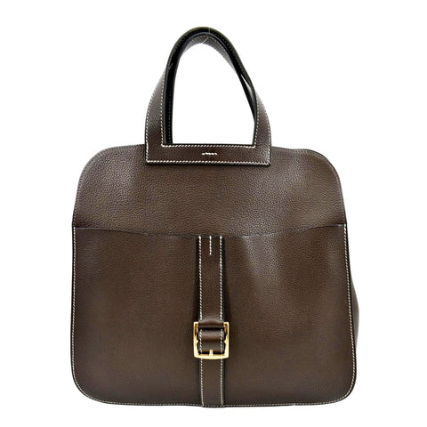 Hermes Christie Rhone Flap Clemence Leather Shoulder Bag