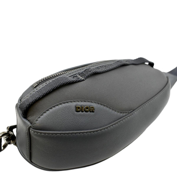 CHRISTIAN DIOR Scarab Calfskin Leather Crossbody Bag Grey