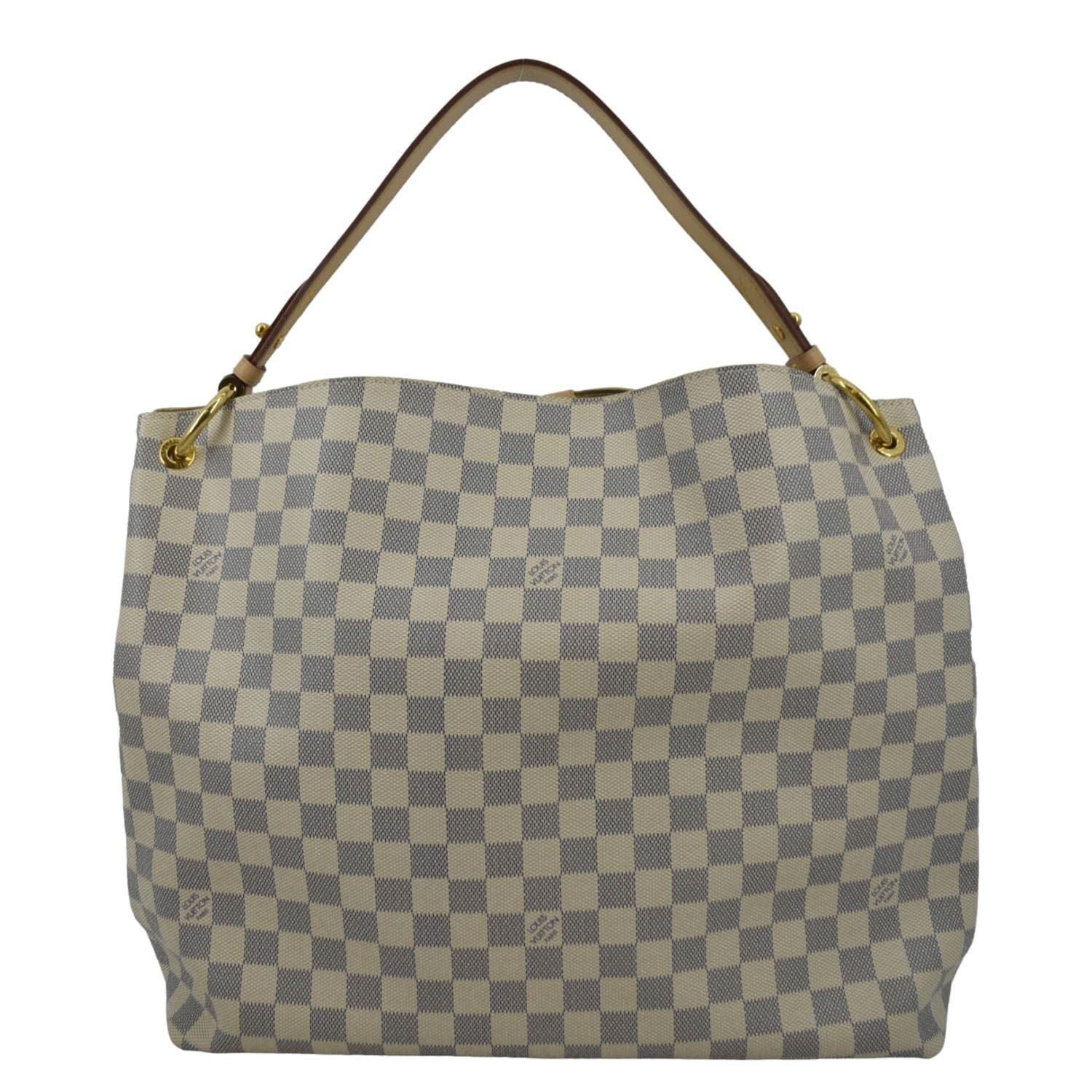 lv white checkered bag