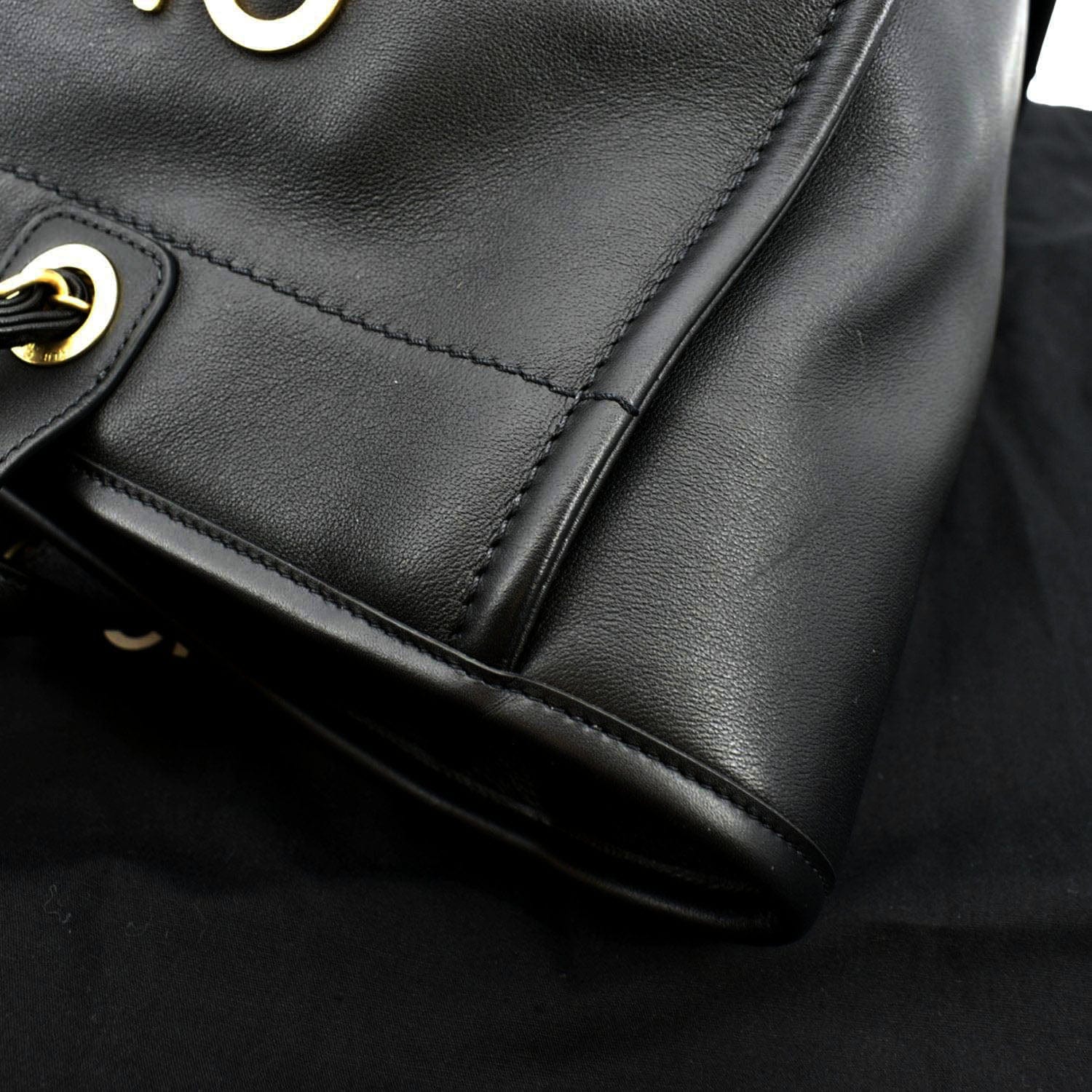 Chanel Deauville Medium Calfskin Leather Tote Bag Black