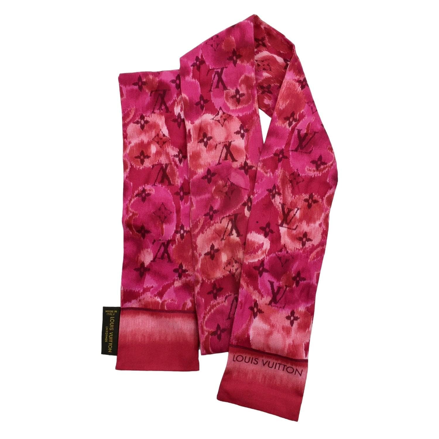 louis vuitton pink silk scarf