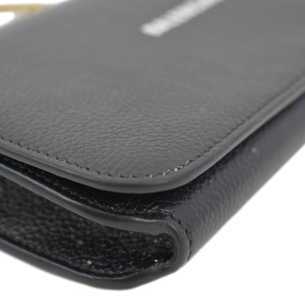 BALENCIAGA Wallet on Chain Leather Shoulder Bag Black