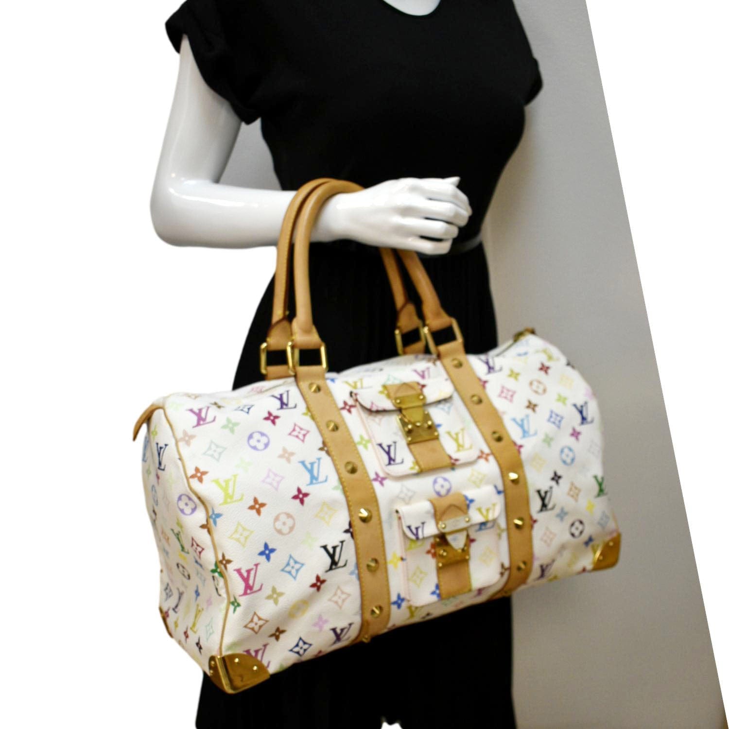 Louis Vuitton, Bags, Louis Vuitton Keepall 45 Hand Bag Blanc Monogram Multi  Color