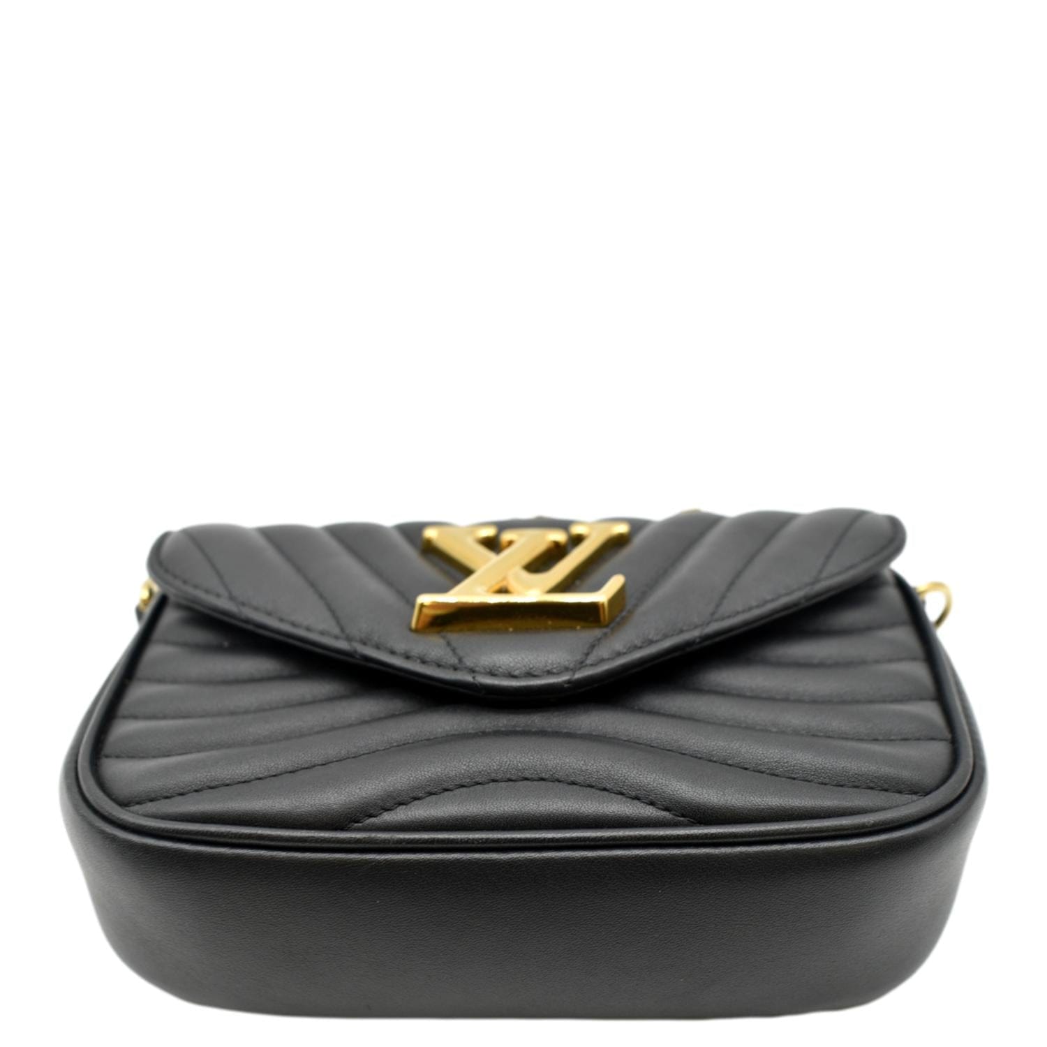Louis Vuitton New Wave Multi Pochette Gold Hardware Crossbody Black Leather
