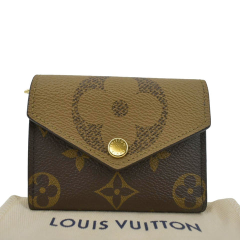 LOUIS VUITTON Zoe Monogram Reverse Canvas Wallet Brown