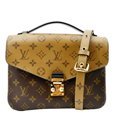 LOUIS VUITTON Metis Pochette Reverse Monogram Canvas Crossbody Bag Brown