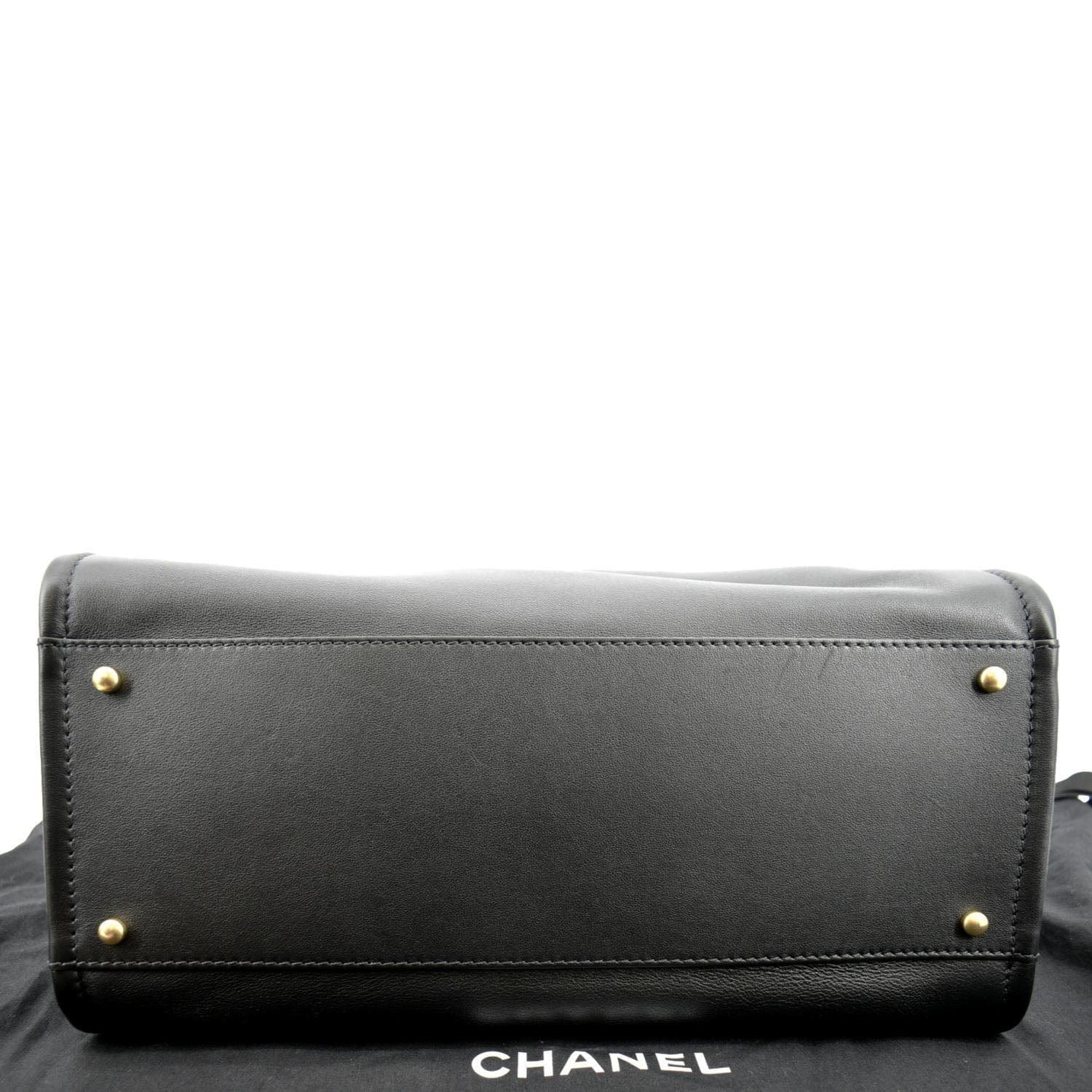 chanel deauville black leather
