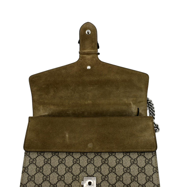 GUCCI Dionysus Small GG Supreme Canvas Shoulder Bag Beige 400249