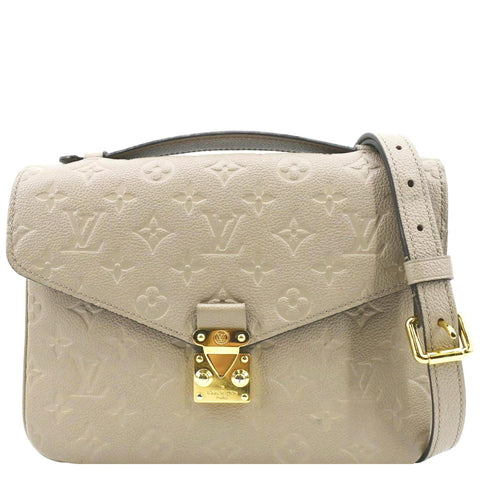 LOUIS VUITTON Metis Pochette Empreinte Leather Crossbody Bag Tourterelle