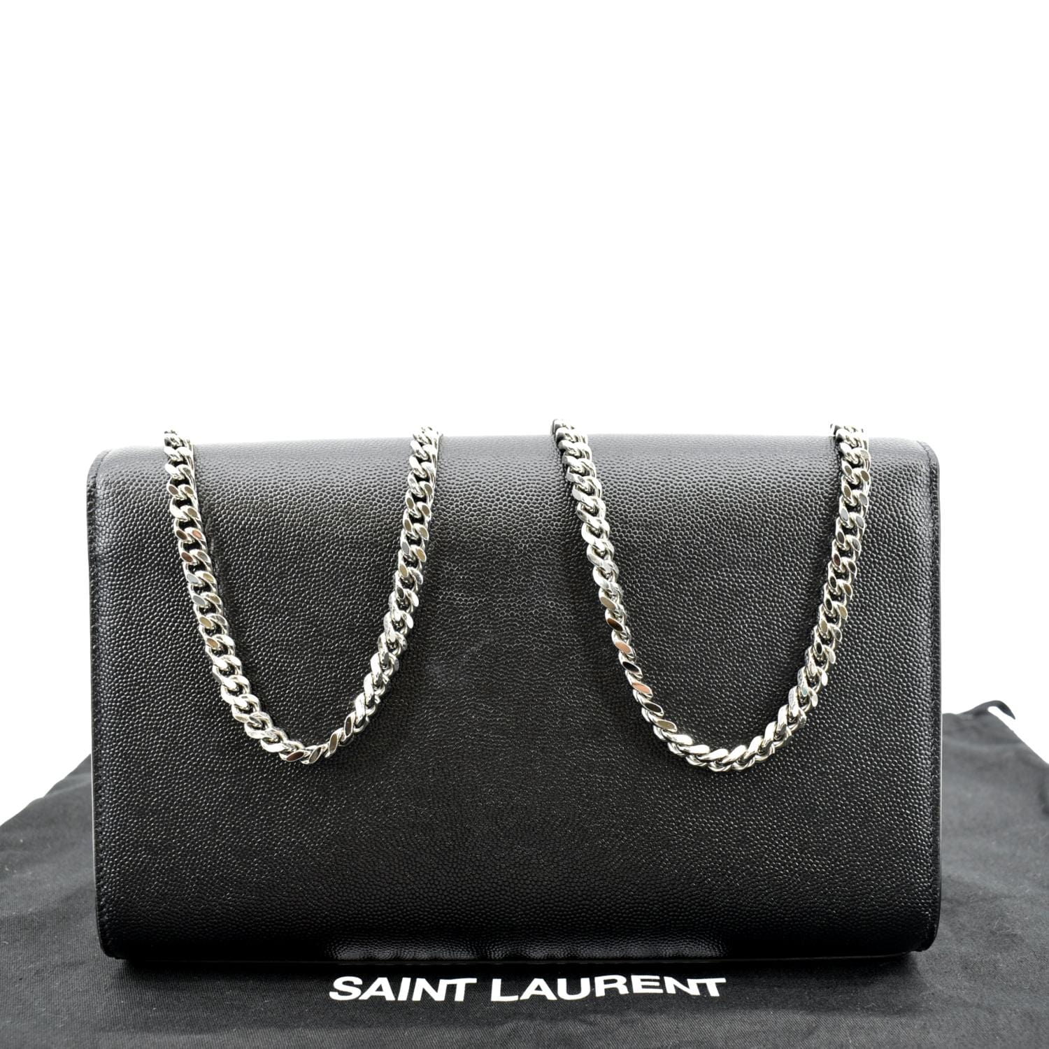 Saint Laurent Kate Medium Grain de Poudre Chain Bag, Black Hardware