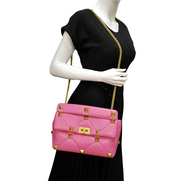 Valentino Medium Garavani Roman Leather Crossbody Bag - Full View