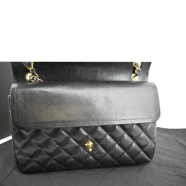 Chanel Classic Jumbo Double Flap Leather Shoulder Bag - Open