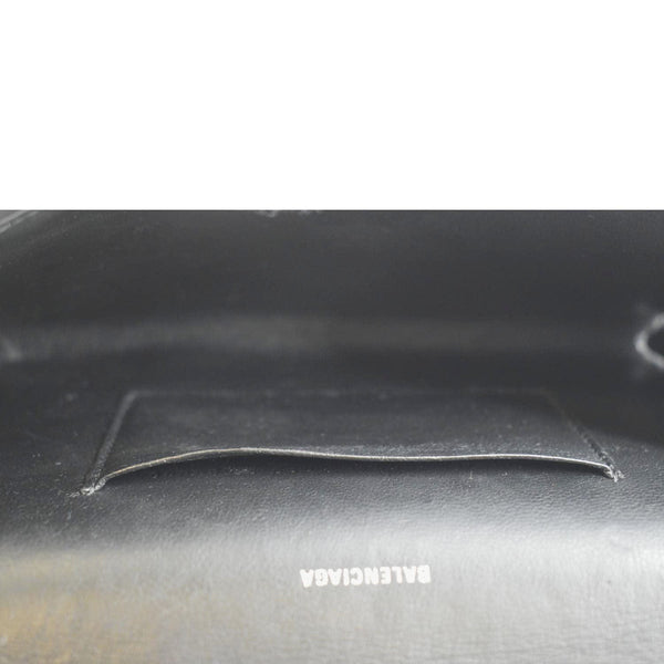 BALENCIAGA Wallet on Chain Leather Shoulder Bag Black