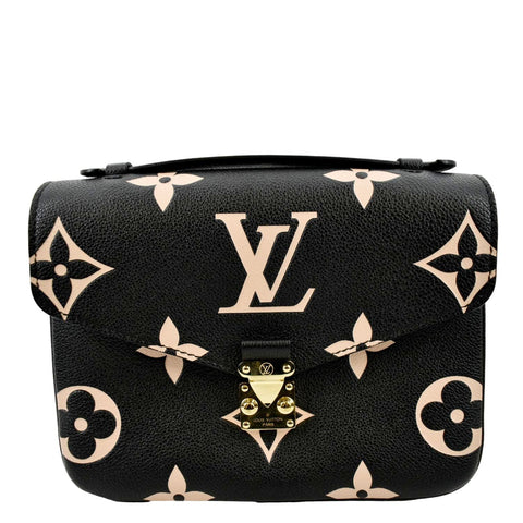LOUIS VUITTON Metis Pochette Bicolor Empreinte Leather Crossbody Bag Black