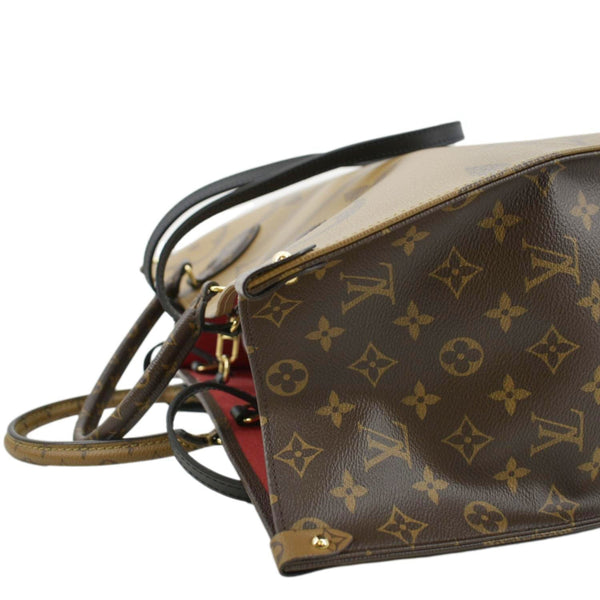 LOUIS VUITTON Onthego GM Giant Monogram Canvas Tote Shoulder Bag Brown