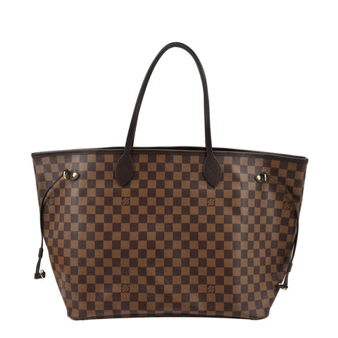 LOUIS VUITTON Neverfull GM Damier Ebene Tote Shoulder Bag Brown