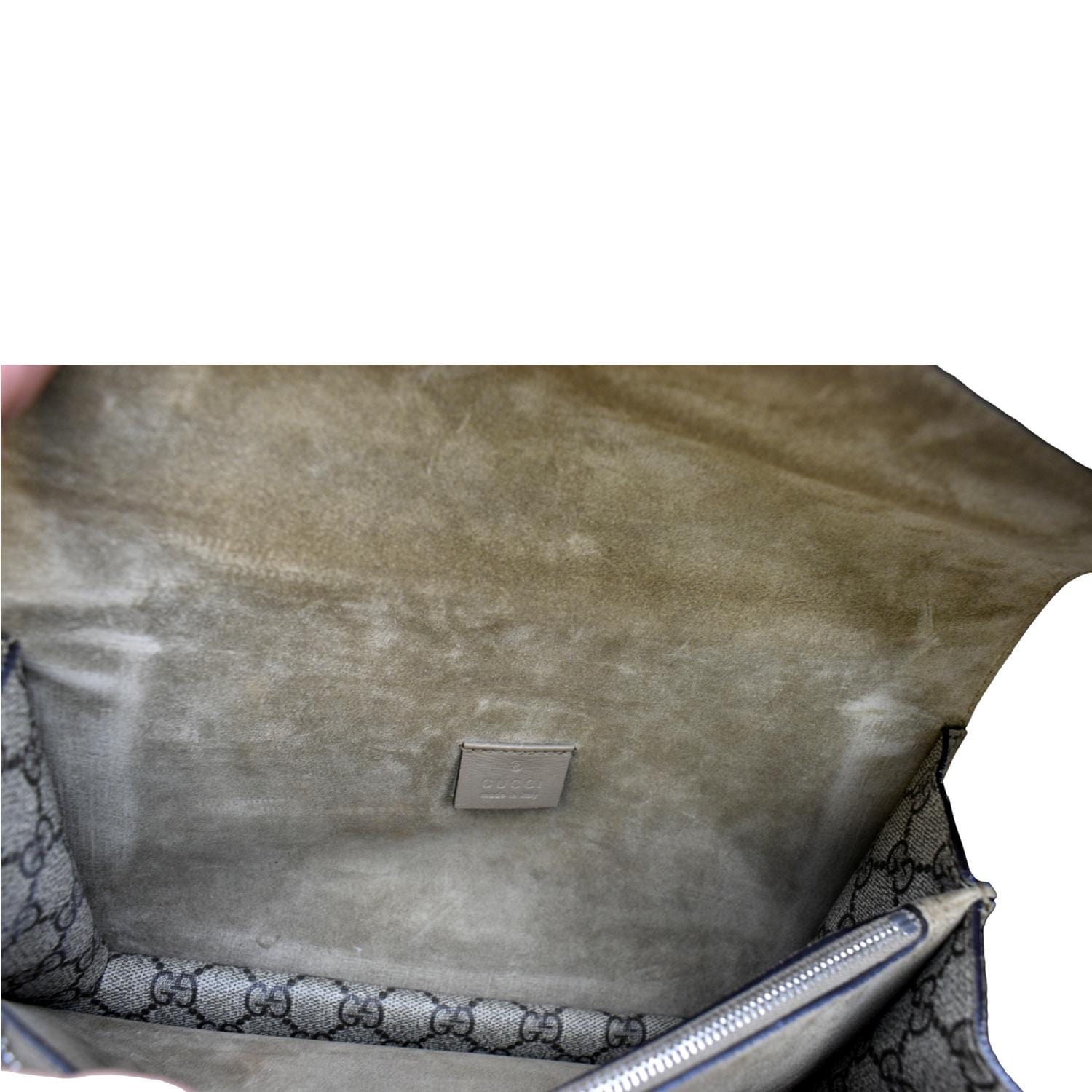 GUCCI Dionysus Small GG Supreme Canvas Shoulder Bag Beige 400249