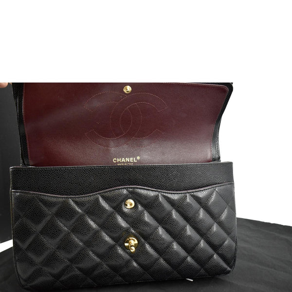 Chanel Classic Jumbo Double Flap Leather Shoulder Bag - Open bag